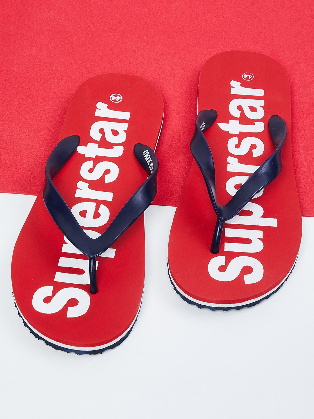 

max Men Red & White Printed Slip-On