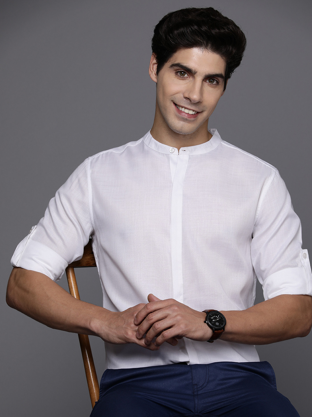 

Indo Era Men Smart Opaque Casual Shirt, White