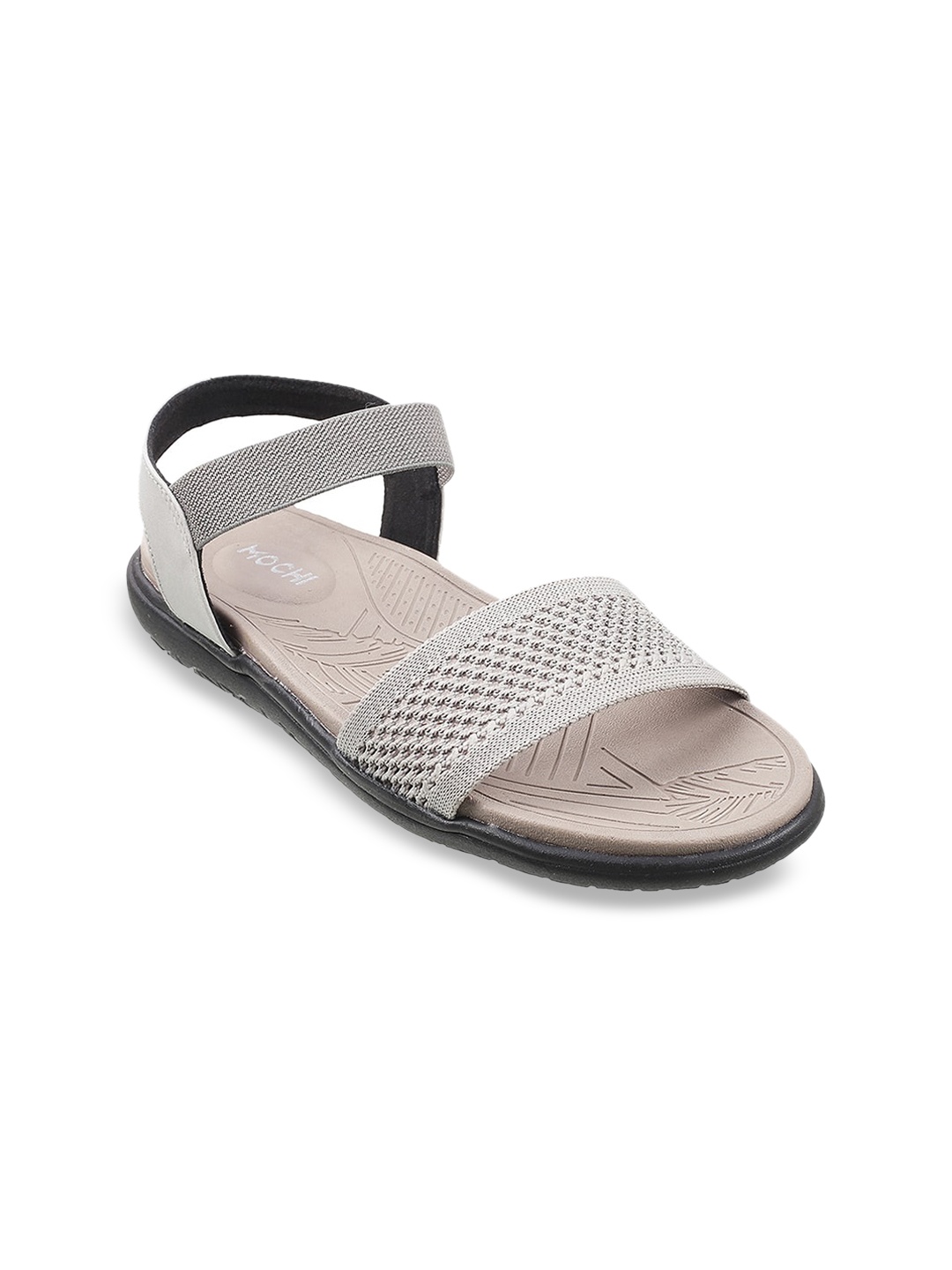 

Mochi Women Grey Open Toe Flats with Laser Cuts