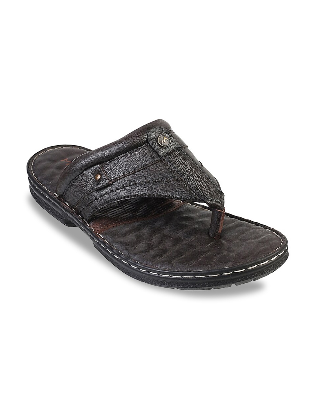 

Metro Men Brown Leather Comfort Sandals