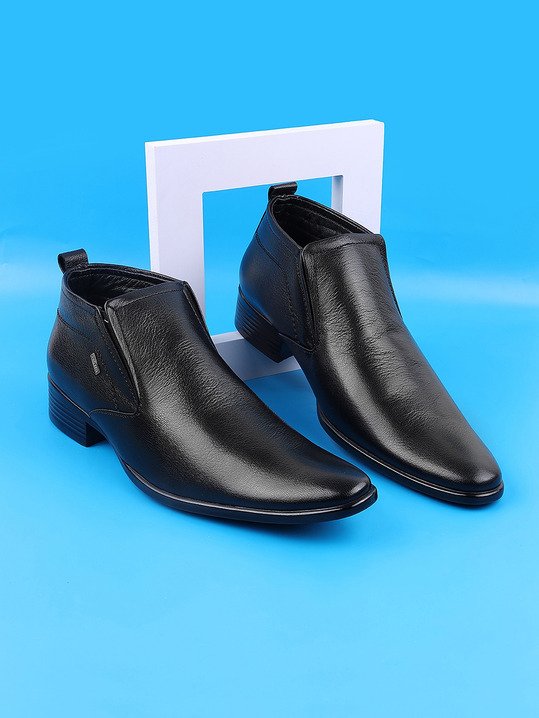 

Metro Men Black Solid Formal Slip-ons