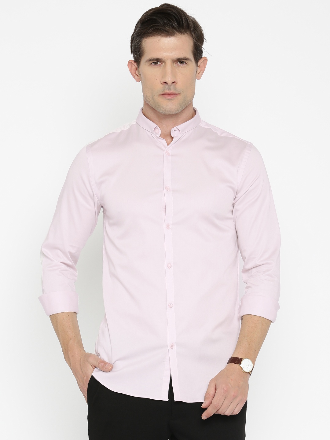 

Jack & Jones Men Pink Slim Fit Solid Casual Shirt