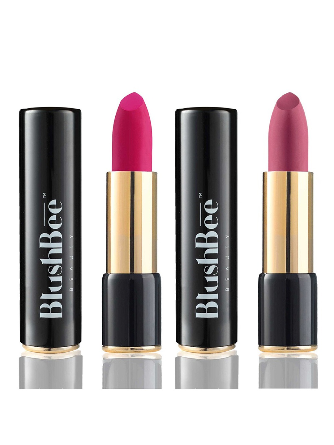 

BlushBee Beauty Set of 2 Lip Nourishing Lipsticks - Mystic Mauve BB04 & Velvet Rose BB06, Pink