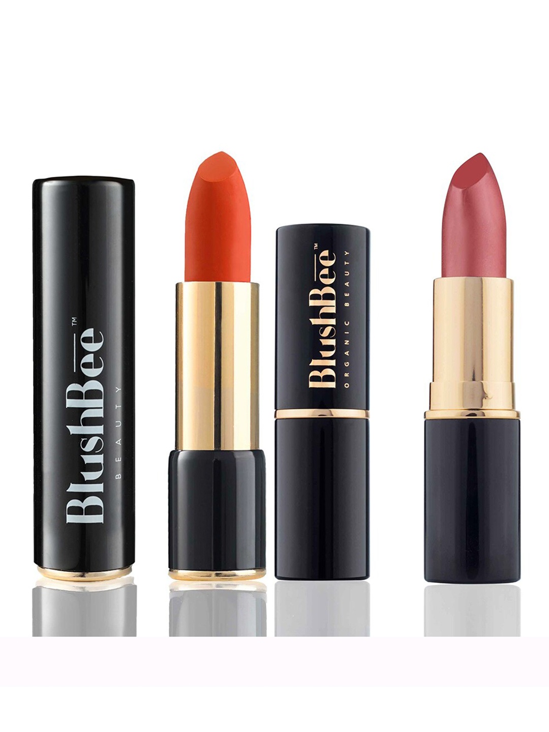

BlushBee Beauty Set of 2 Lip Nourishing Organic Lipsticks - BB05 & BB11, Orange