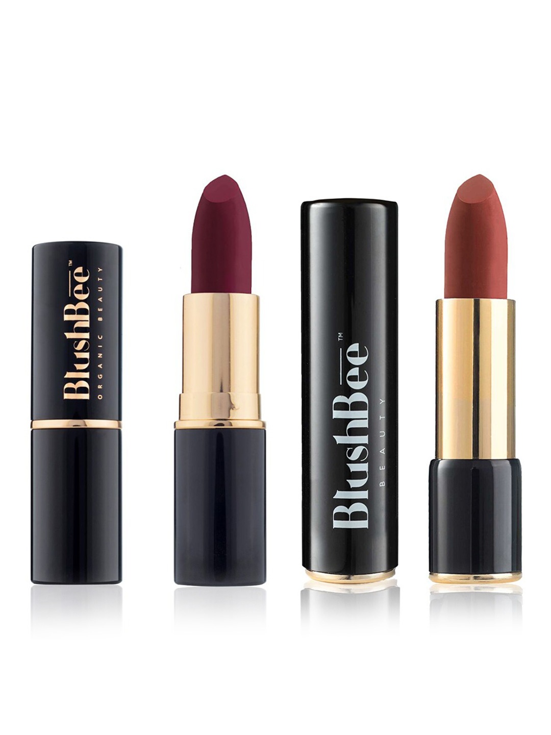 

BlushBee Beauty Set of 2 Lip Nourishing Lipsticks - Nude Neutral BB03 & Wine Waltz BB08