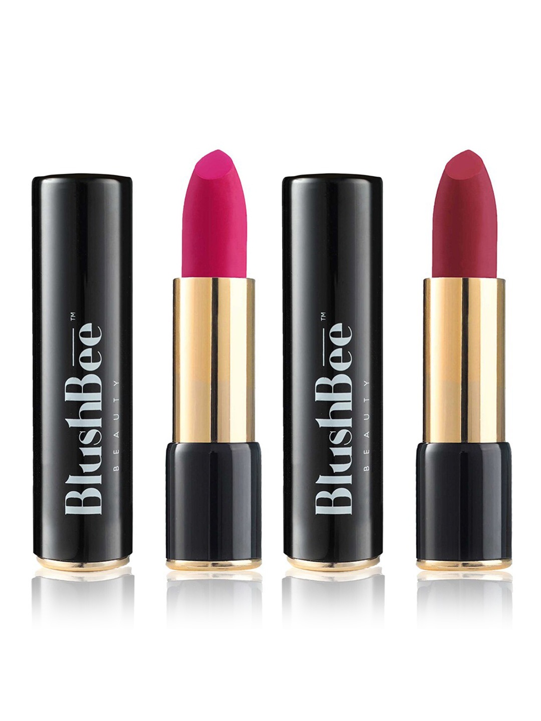 

BlushBee Beauty Set of 2 Lip Nourishing Lipstick - Deep Hue Maroon BB02 & Velvet Rose BB06, Pink