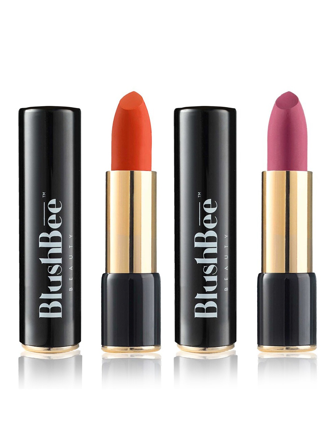 

BlushBee Beauty Set of 2 Matte Lipstick-Mystic Mauve BB04 & Sunset Zone Orange BB05