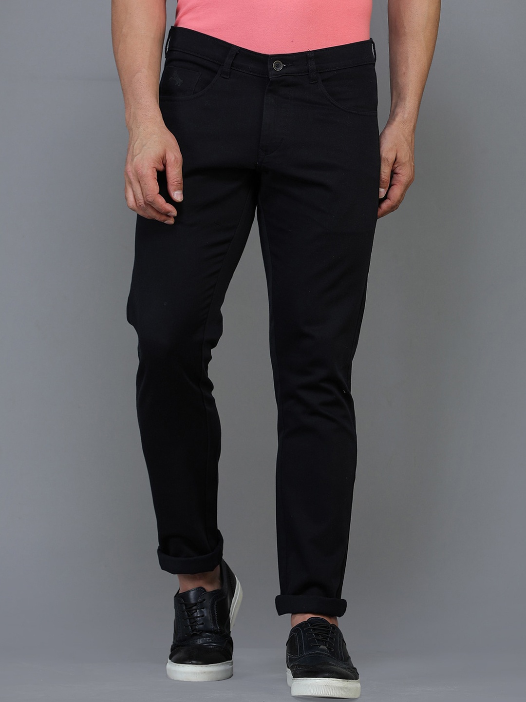 

TQS Men Navy Blue Comfort Chinos Trousers