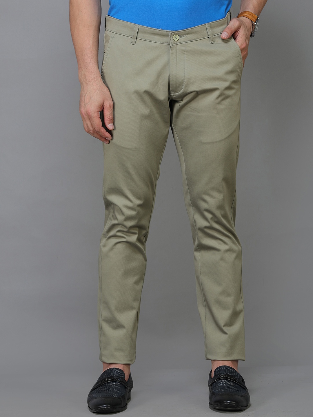 

TQS Men Beige Comfort Chinos Trousers
