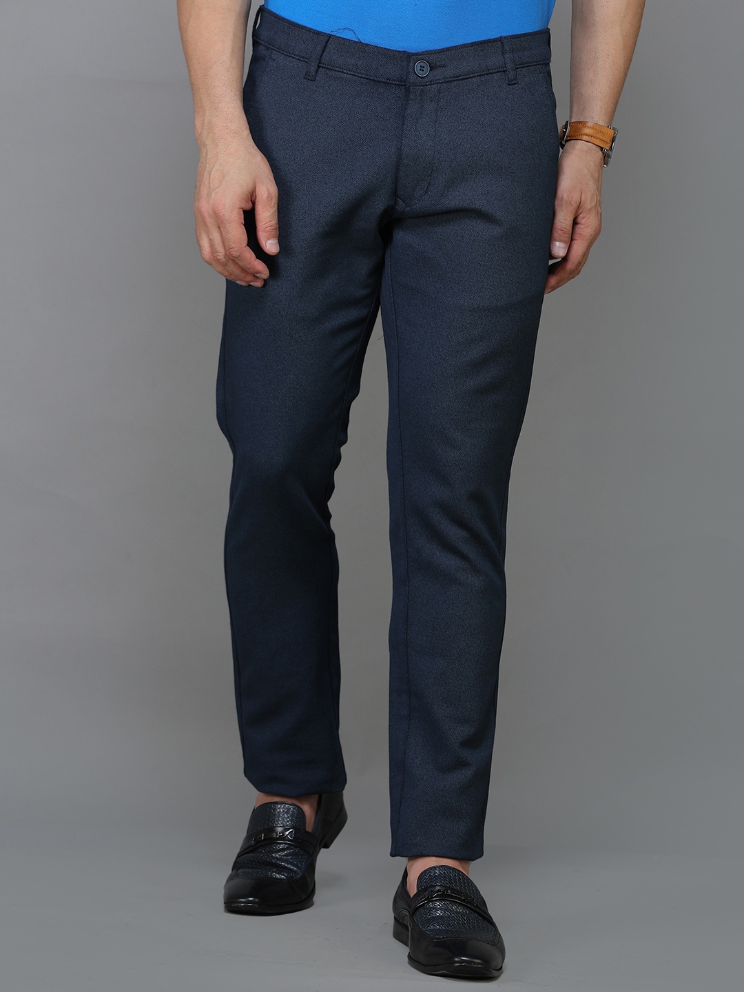 

TQS Men Navy Blue Comfort Trousers