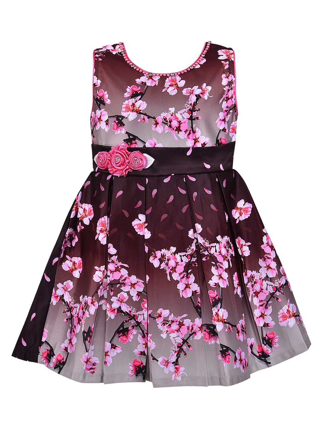 

Wish Karo Purple Floral Satin Dress