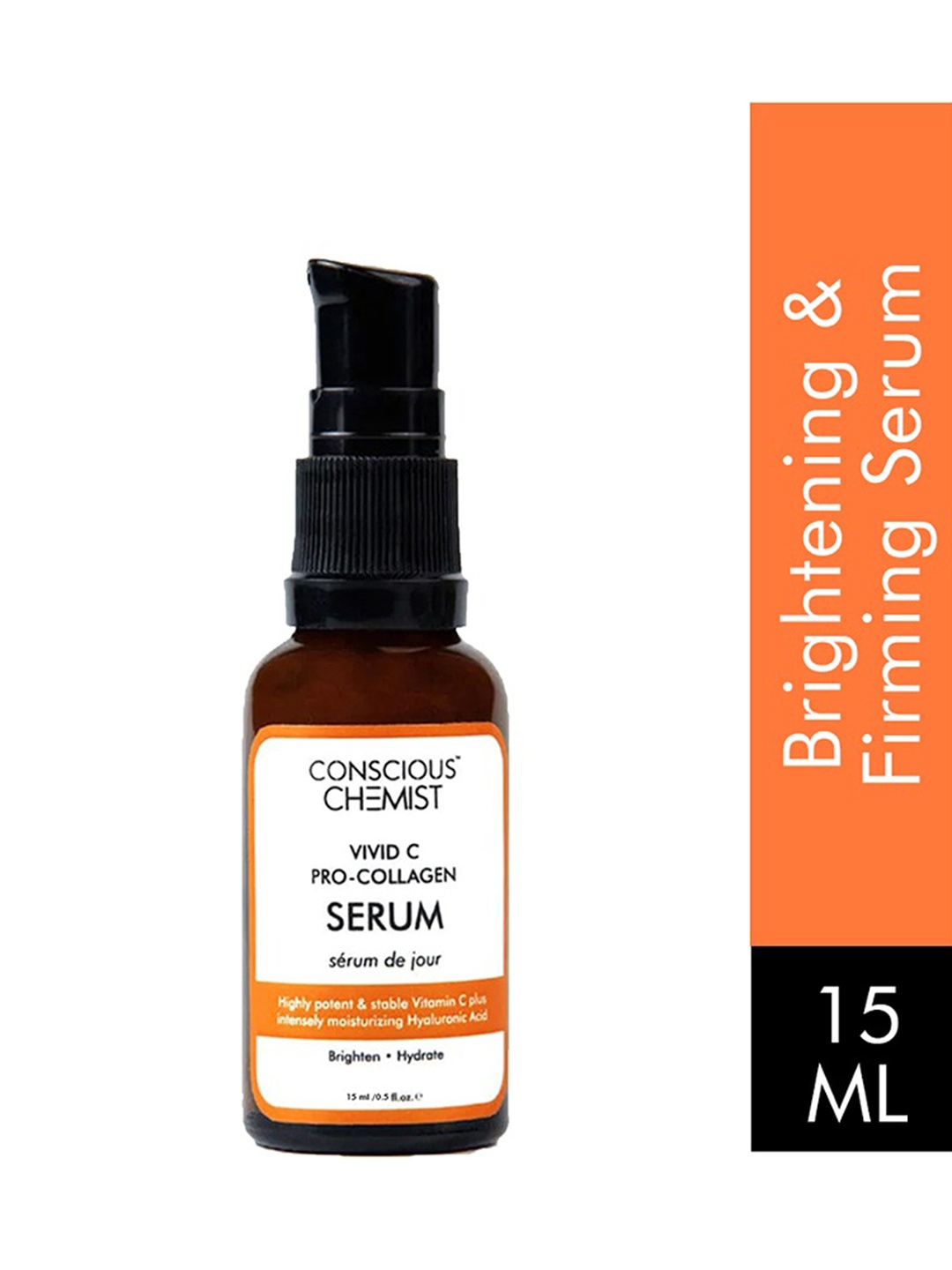 

Conscious Chemist Brightening & Firming Serum 10% Vitamin C, Peptides & Anti-oxidants, Orange