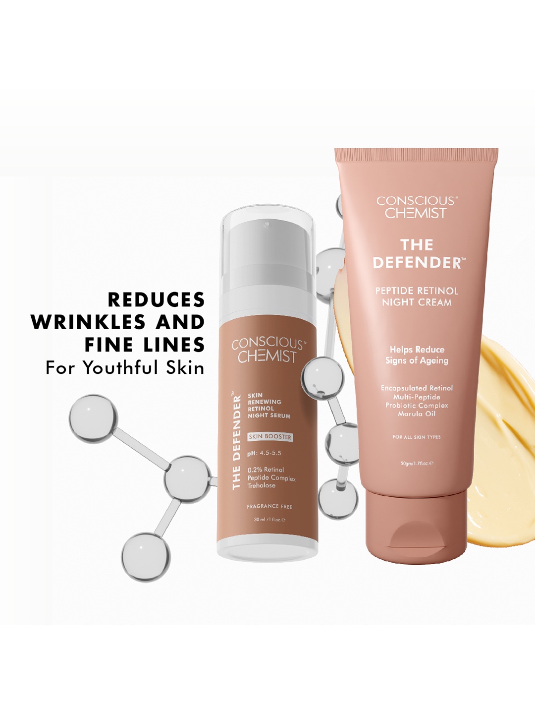 

Conscious Chemist Retinol Anti Ageing Combo - 80ml, Brown