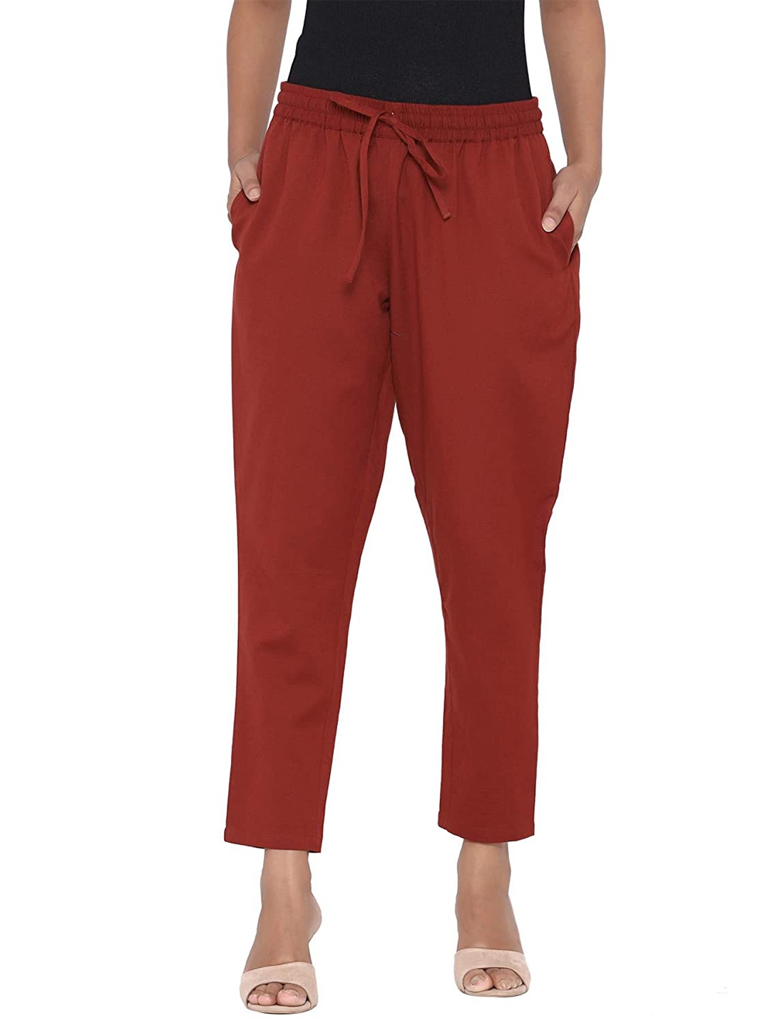 

ADEESHA Women Maroon Palazzos