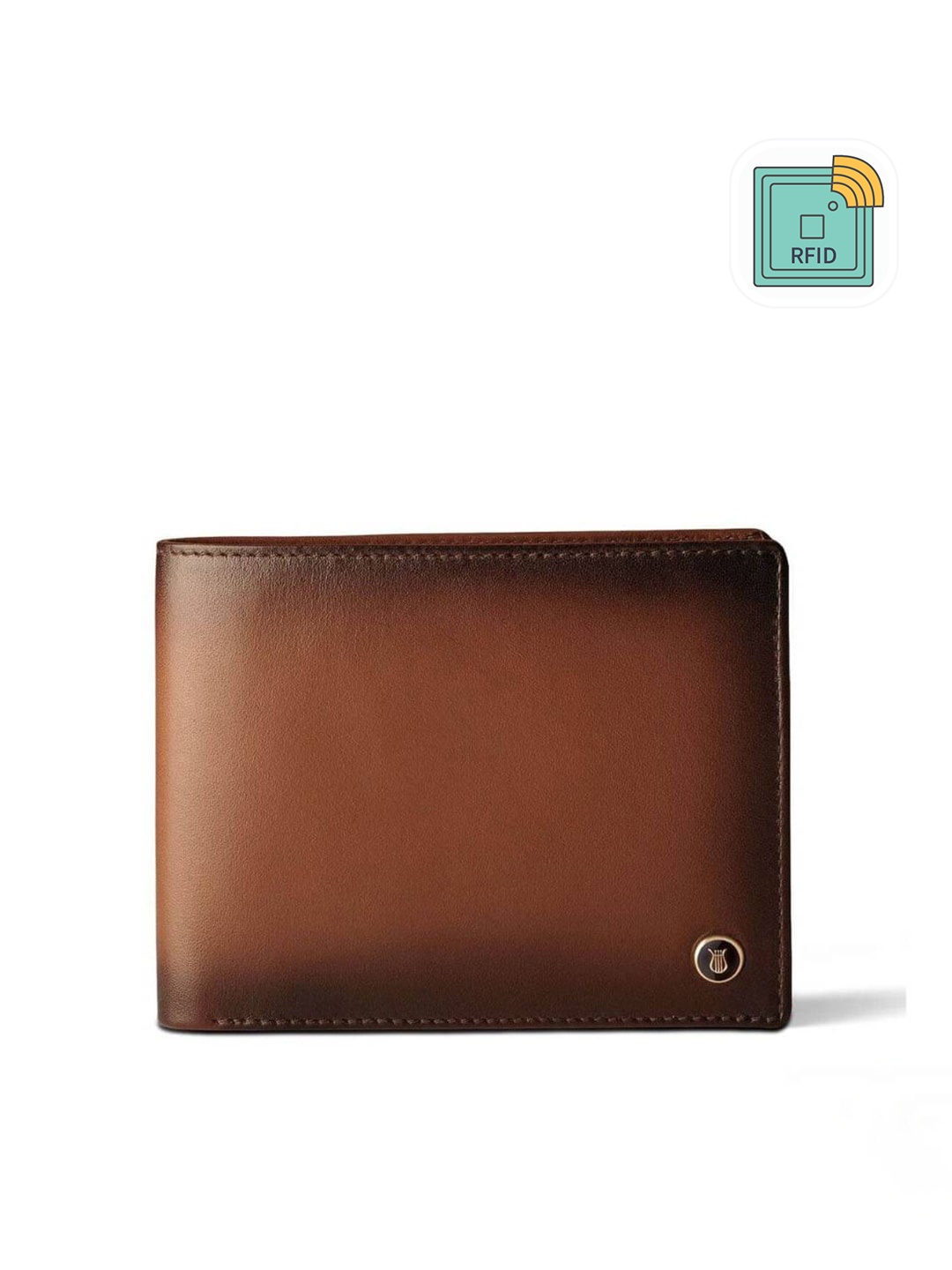 

Lapis Bard Cognac Ducorium Bi-fold Wallet with Coin Pocket, Brown