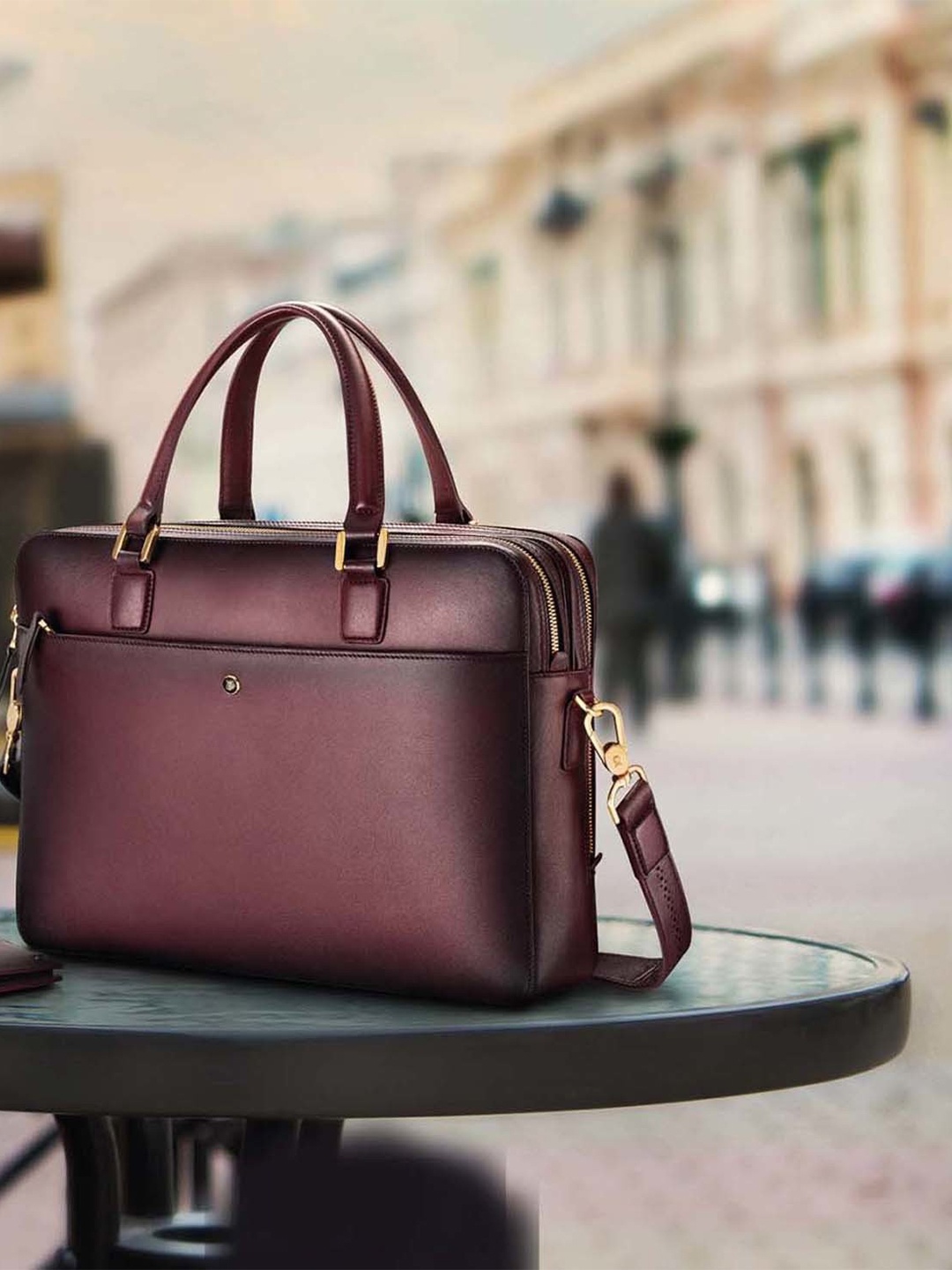 Lapis Bard Bordeaux Ducorium Chester Slim 14Inch Laptop Business Bag, Brown