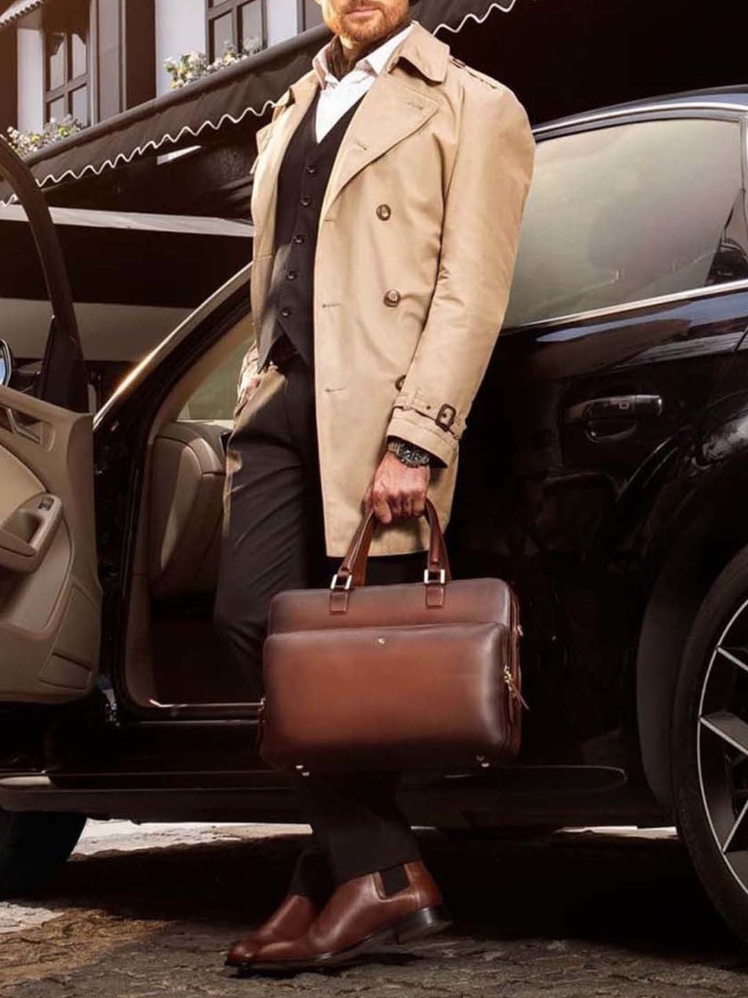 

Lapis Bard Cognac Ducorium Dorchester 14Inch Laptop Business Bag, Brown