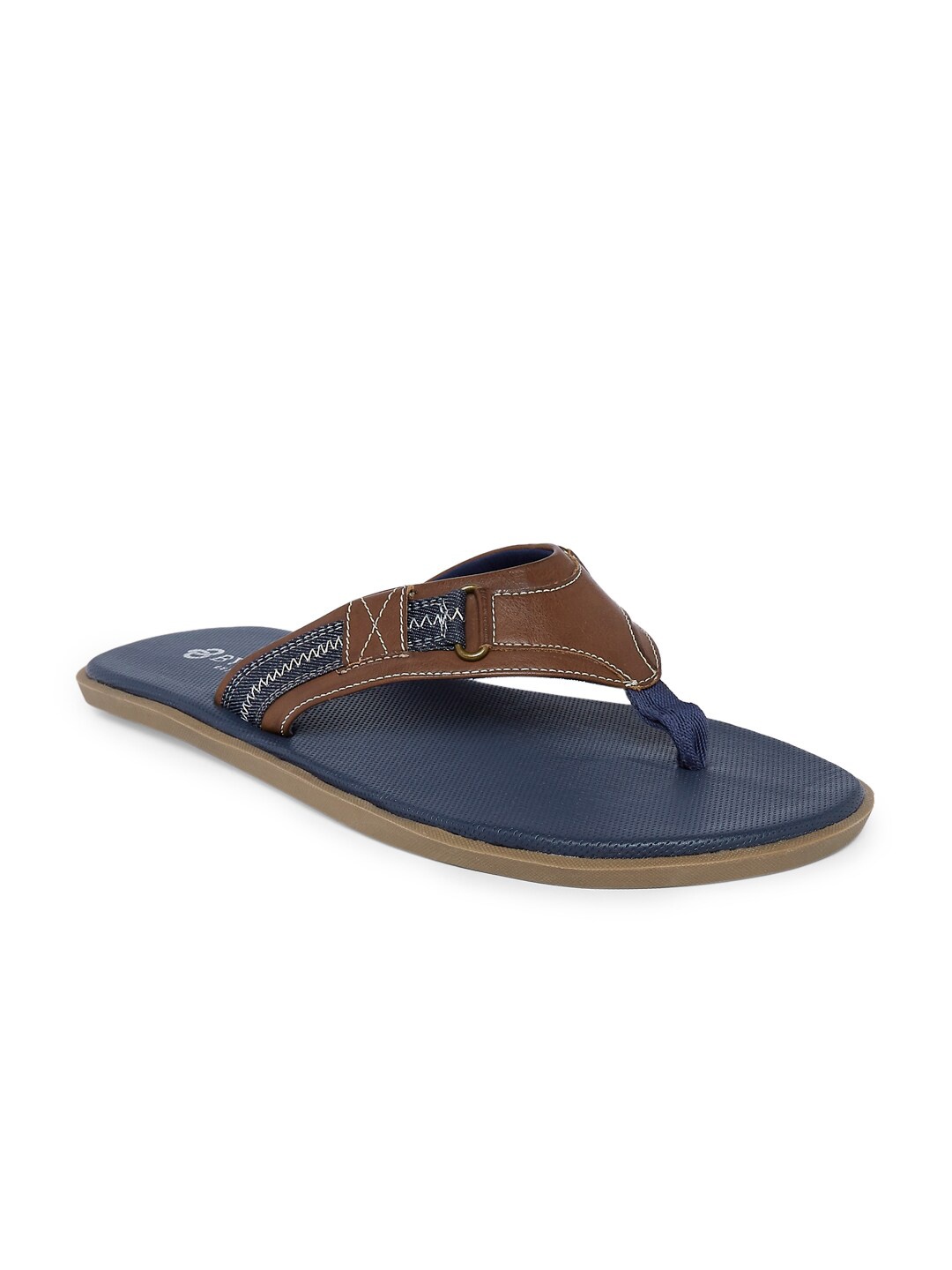

BYFORD by Pantaloons Men Navy Blue & Brown Comfort Sandals