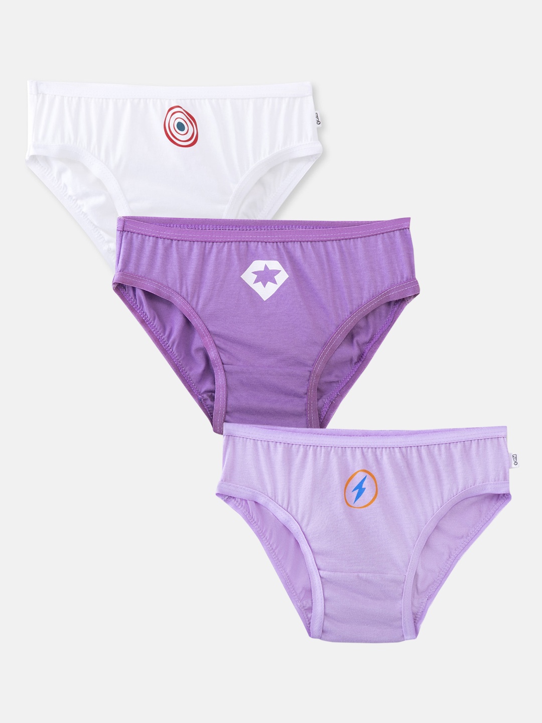 

You Got Plan B Girls Pack of 3 Super Hero Printed Basic Cotton Briefs, White
