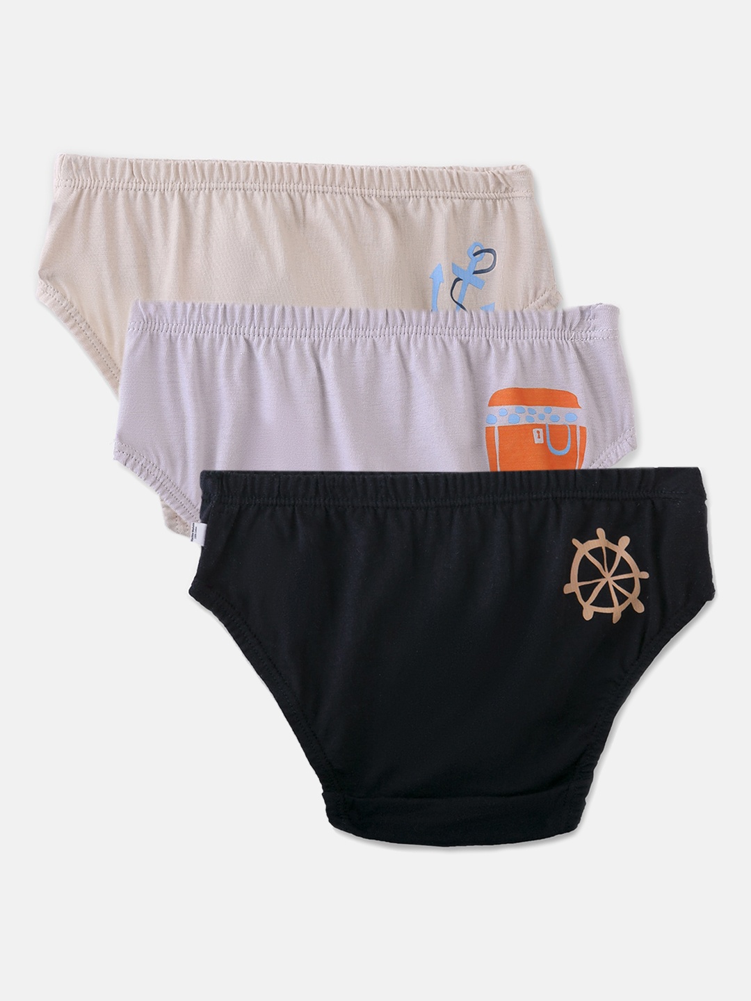 

You Got Plan B Boys Pack Of 3 Printed Pure Cotton Basic Briefs, Multi