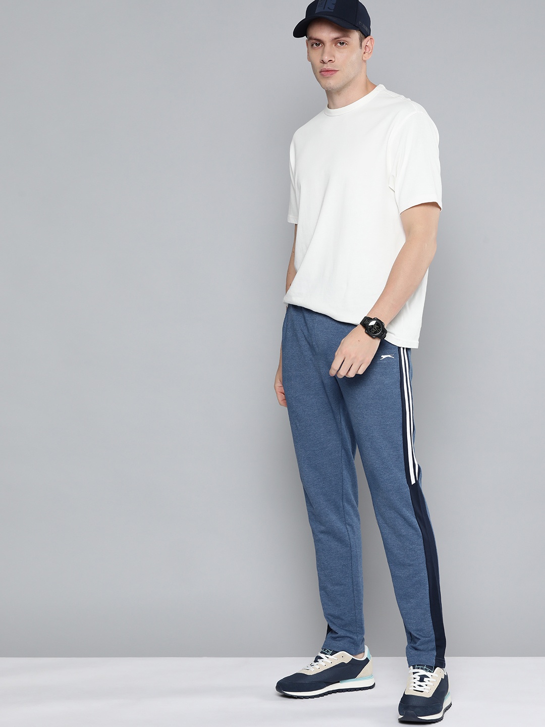 

Slazenger Men Blue Solid Athleisure Track Pants