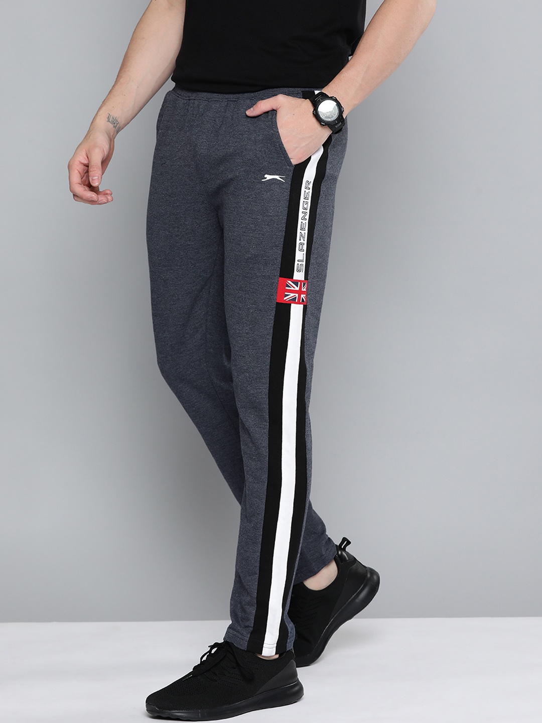 

Slazenger Men Navy Blue Solid Athleisure Track Pants
