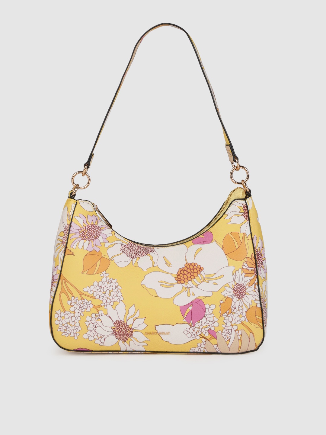 

Allen Solly Women Yellow Floral Printed Structured Hobo Bag