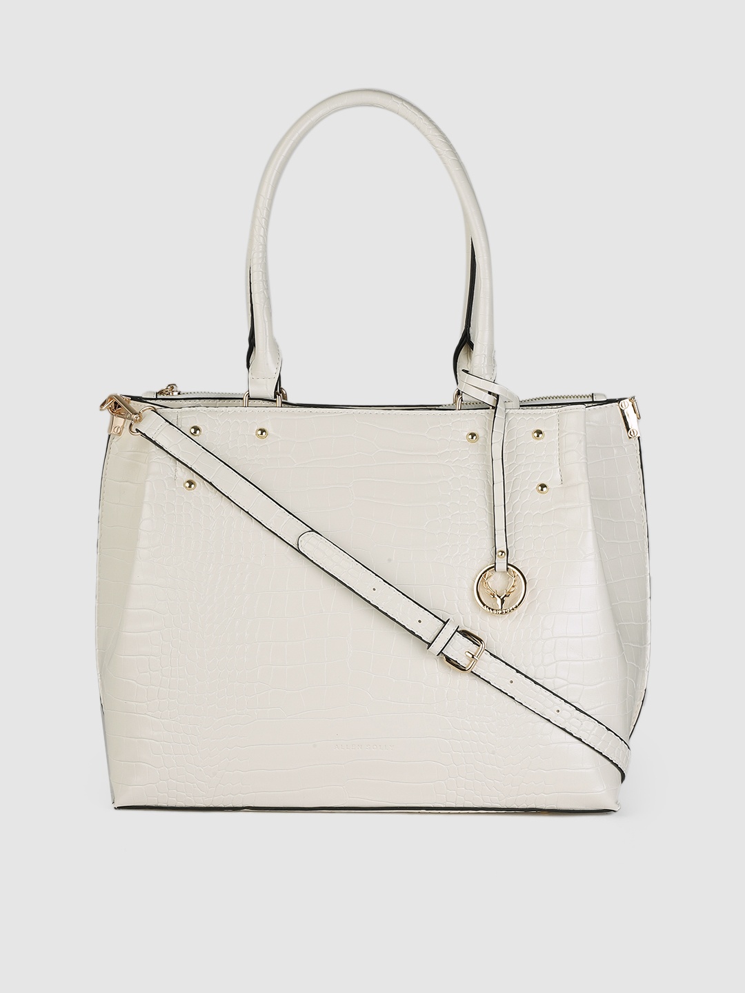 

Allen Solly Women White Animal Textured Structured Shoulder Bag