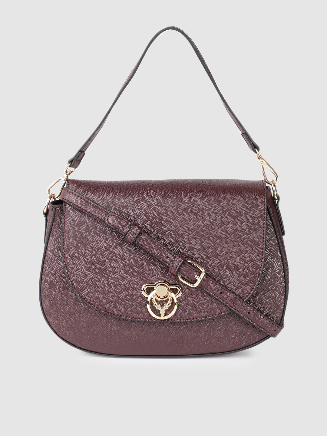 

Allen Solly Maroon Solid Satchel