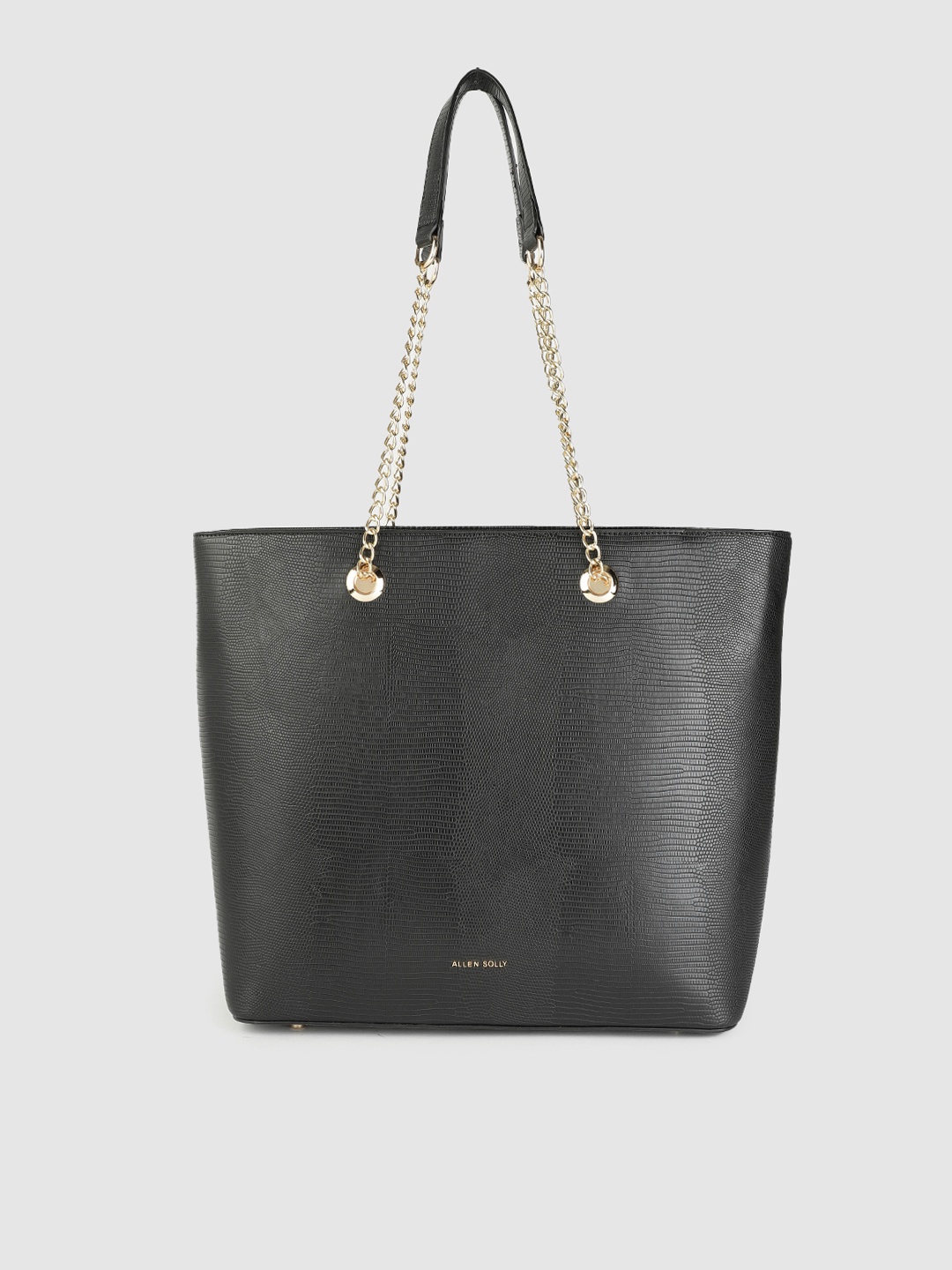 

Allen Solly Women Black Textured PU Oversized Structured Shoulder Bag