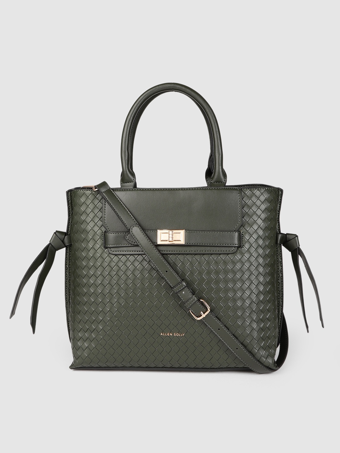 

Allen Solly Green Quilted Handheld Bag