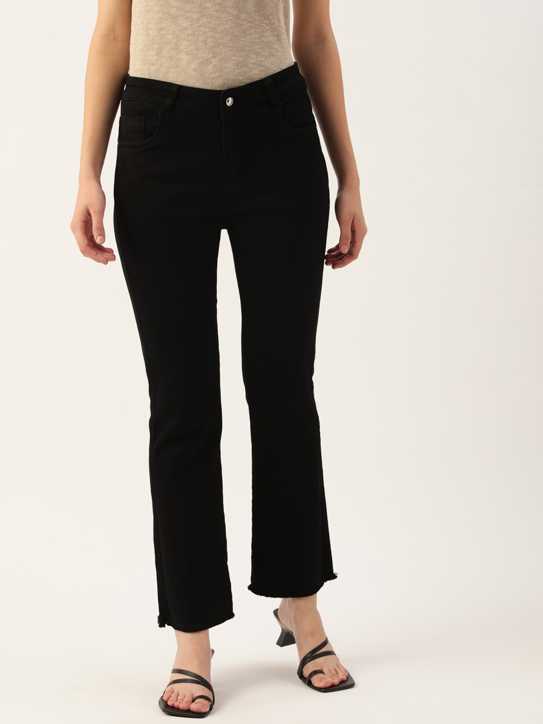 

BROOWL Women Black London High-Rise Stretchable Cotton Jeans