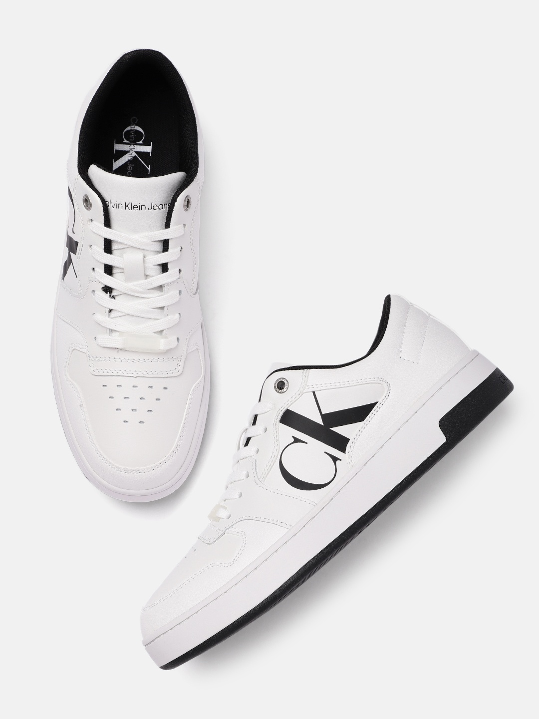

Calvin Klein Men White Basket Sneakers