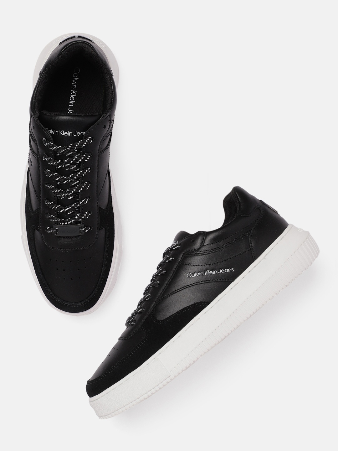

Calvin Klein Men Black Perforations CHUNKY CUPSOLE Leather Sneakers