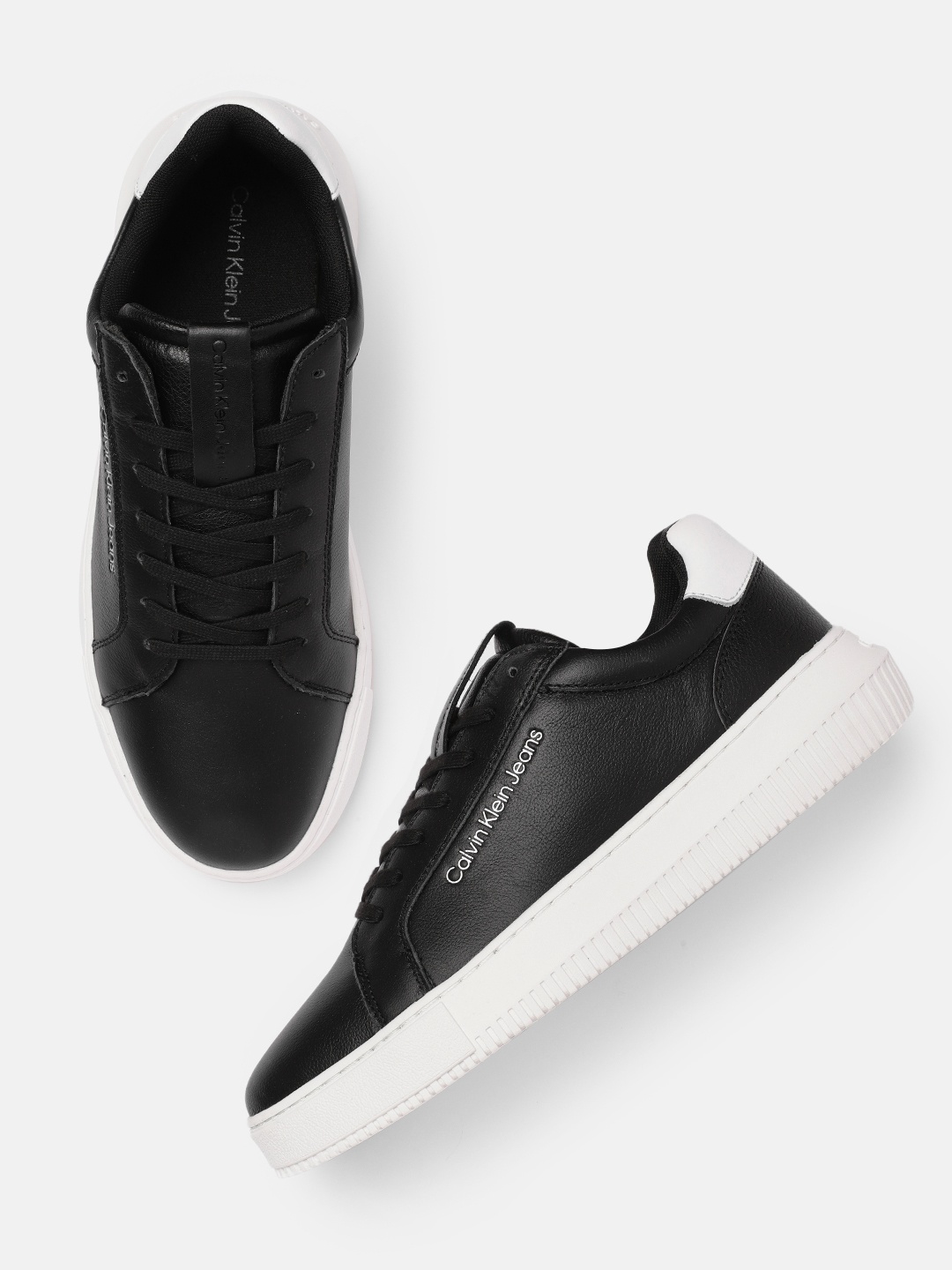 

Calvin Klein Men Black Leather Sneakers