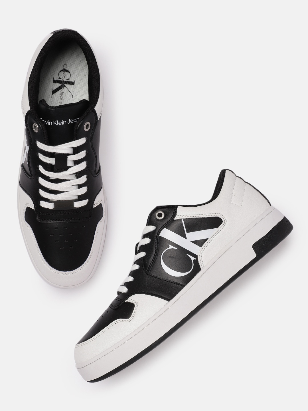 

Calvin Klein Men Black Colourblocked PU Sneakers