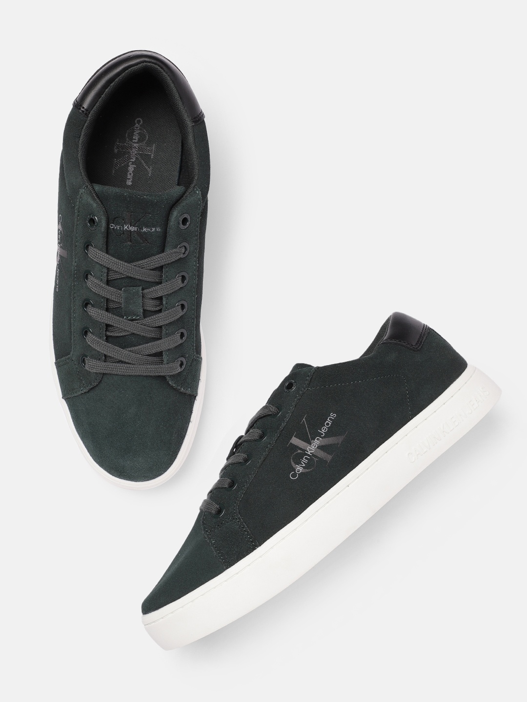 

Calvin Klein Men Green Suede Sneakers