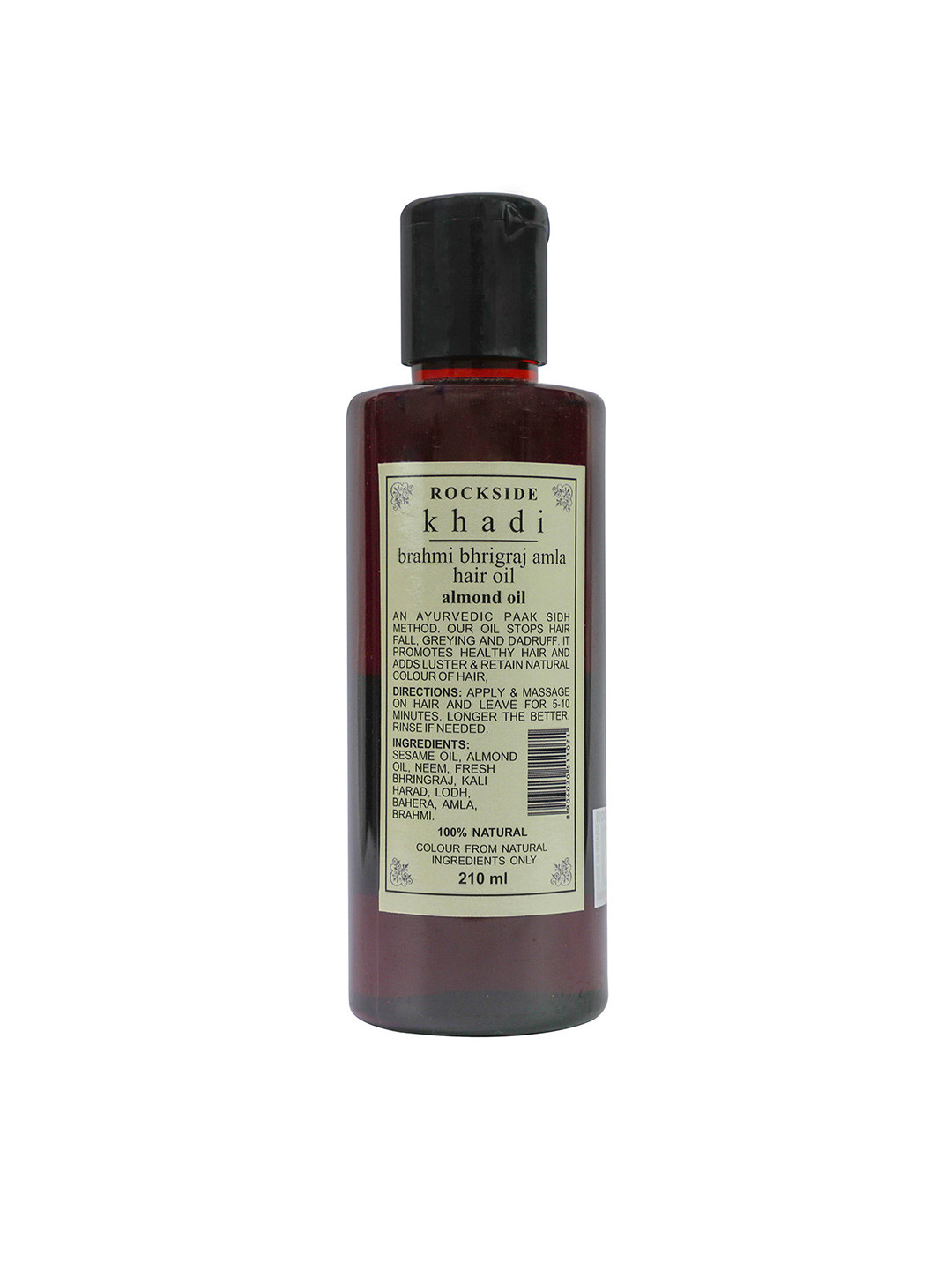 

ROCKSIDE KHADI 100% Natural Brahmi Bhringraj Amla Hair Oil - 210 ml, Brown