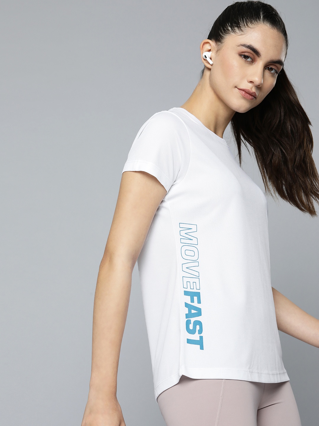 

Slazenger Women White Typography Printed Antibacterial Running T-shirt