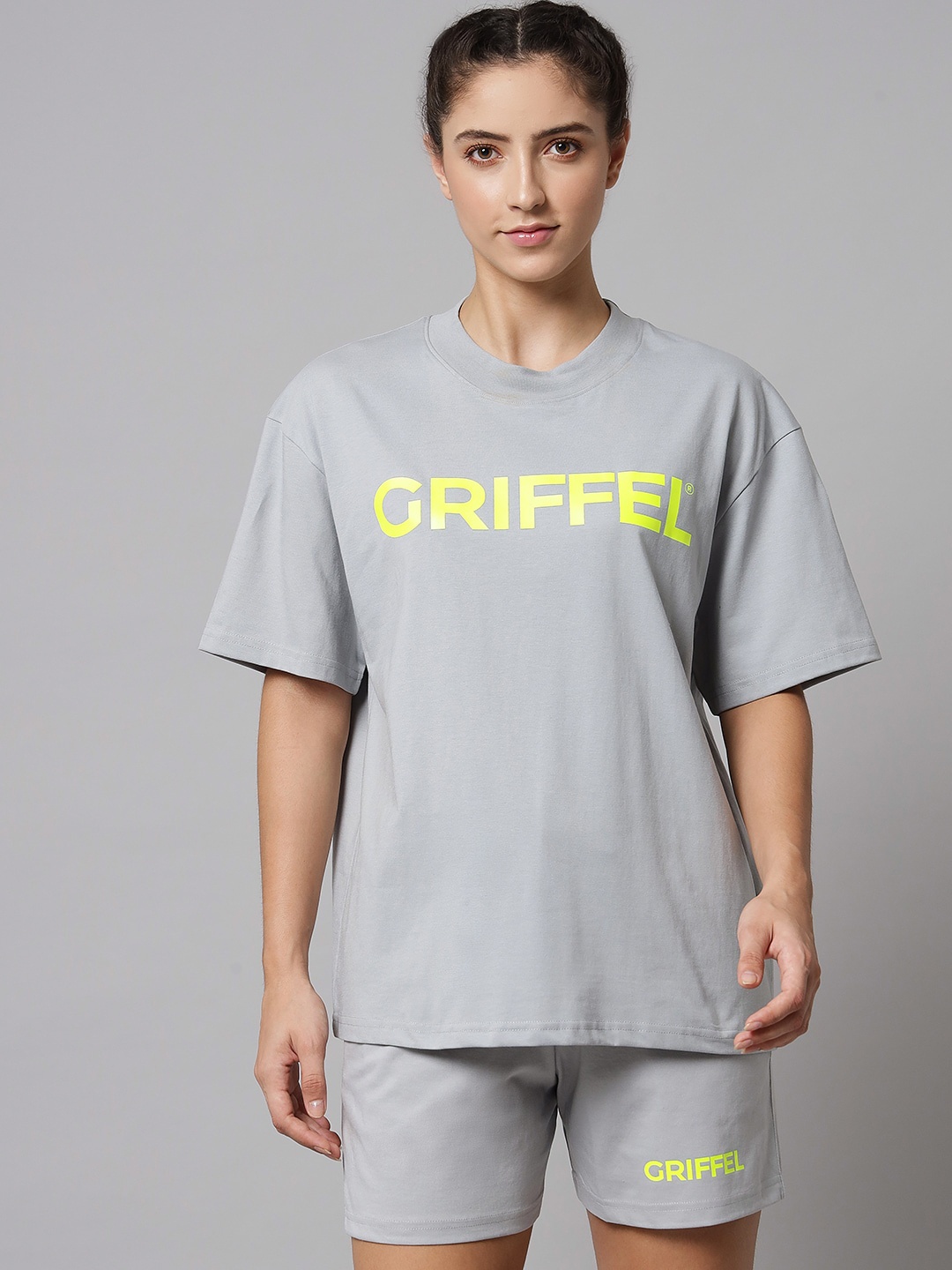 

GRIFFEL Women Grey Melange Clothing Set