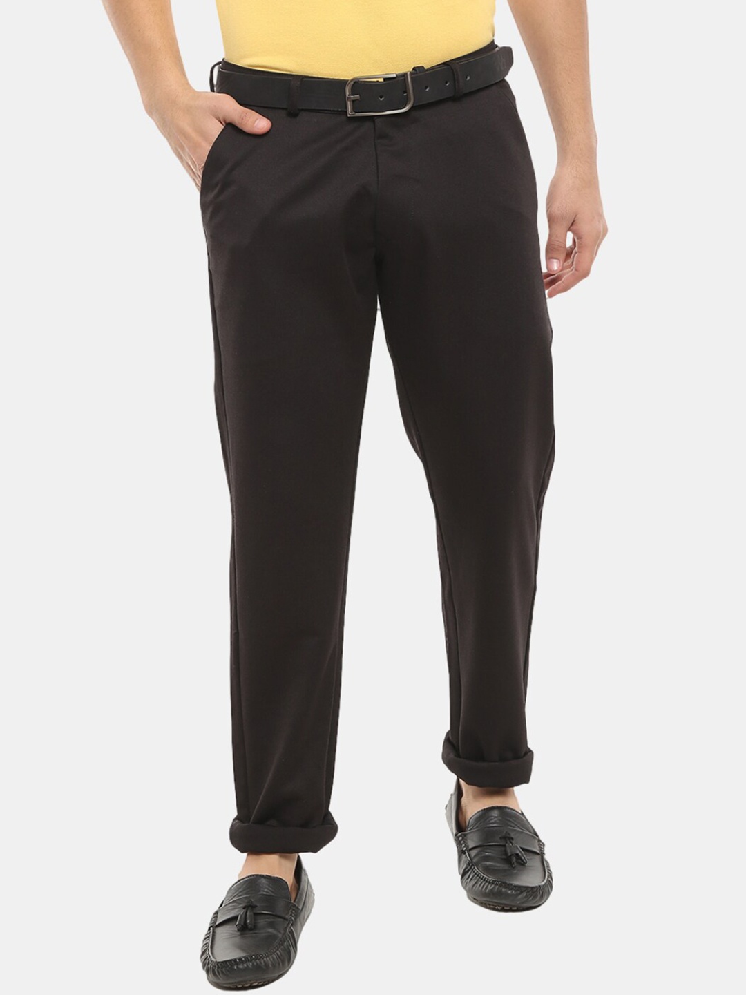 

V-Mart Men Black Easy Wash Trousers