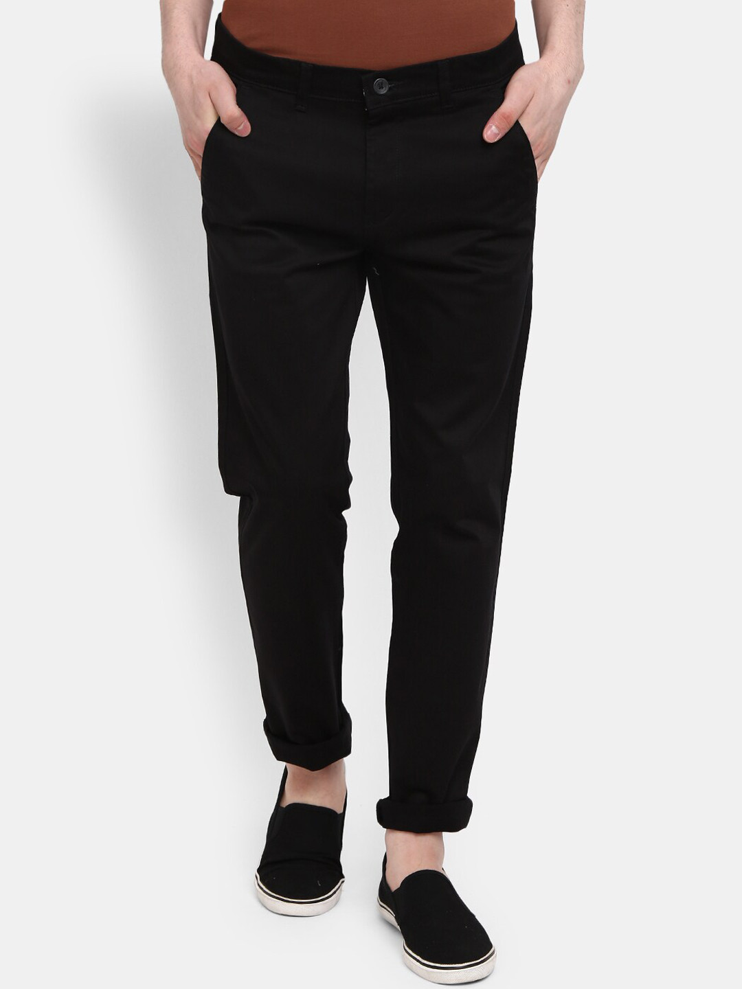 

V-Mart Men Black Easy Wash Chinos Trousers
