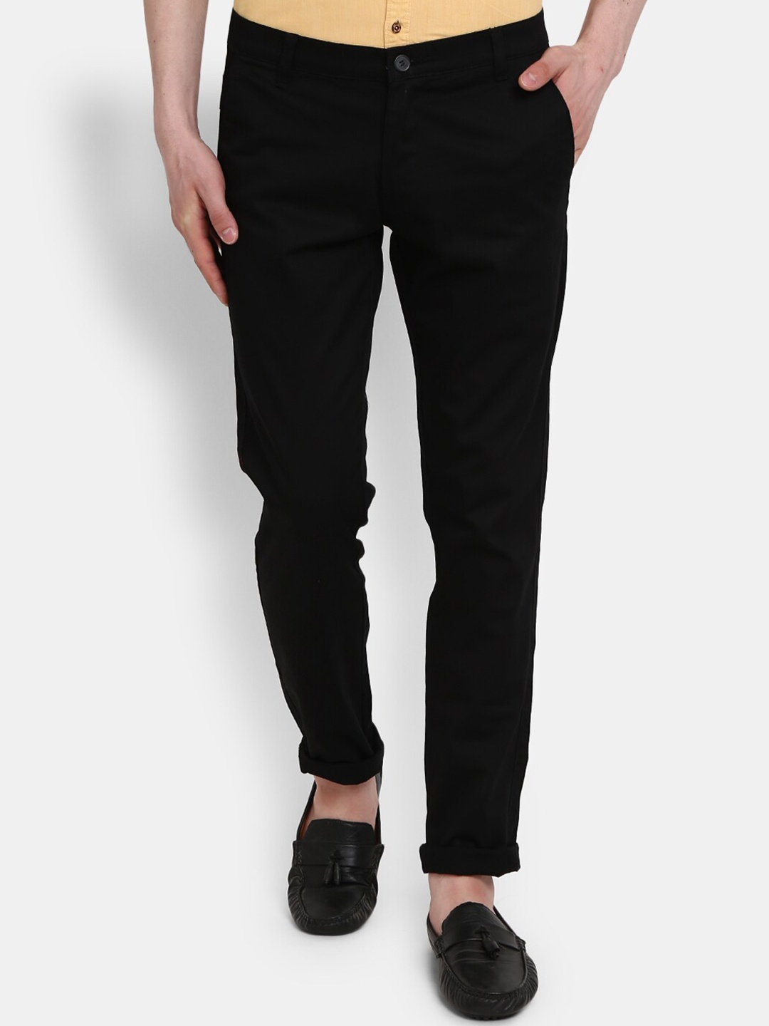 

V-Mart Men Black Easy Wash Chinos Trousers