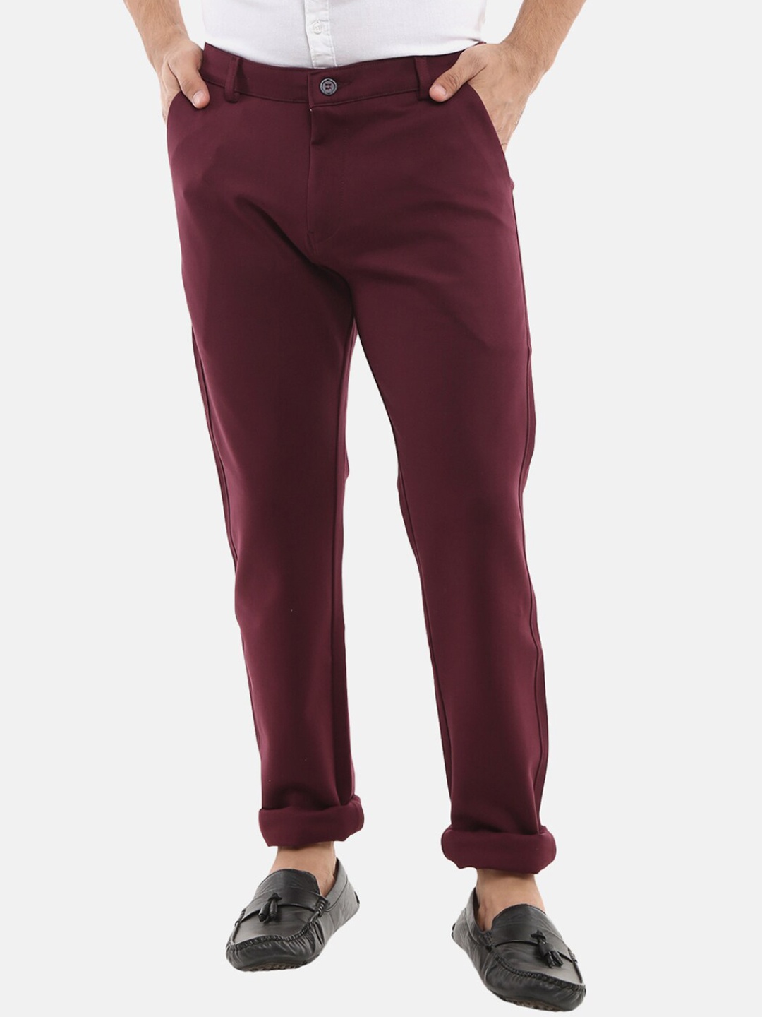 

V-Mart Men Maroon Easy Wash Chinos Trousers