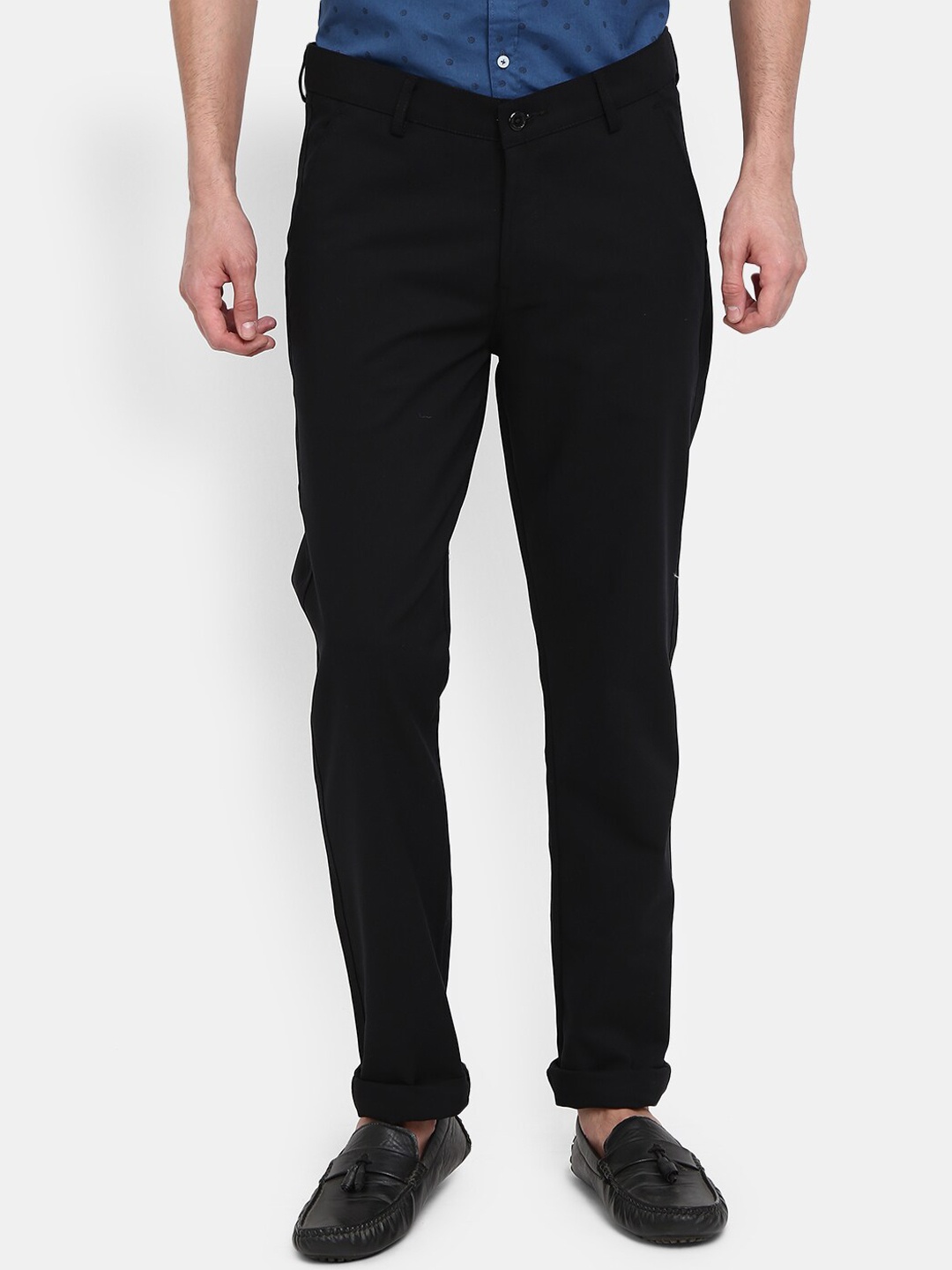 

V-Mart Men Black Easy Wash Chinos Trousers