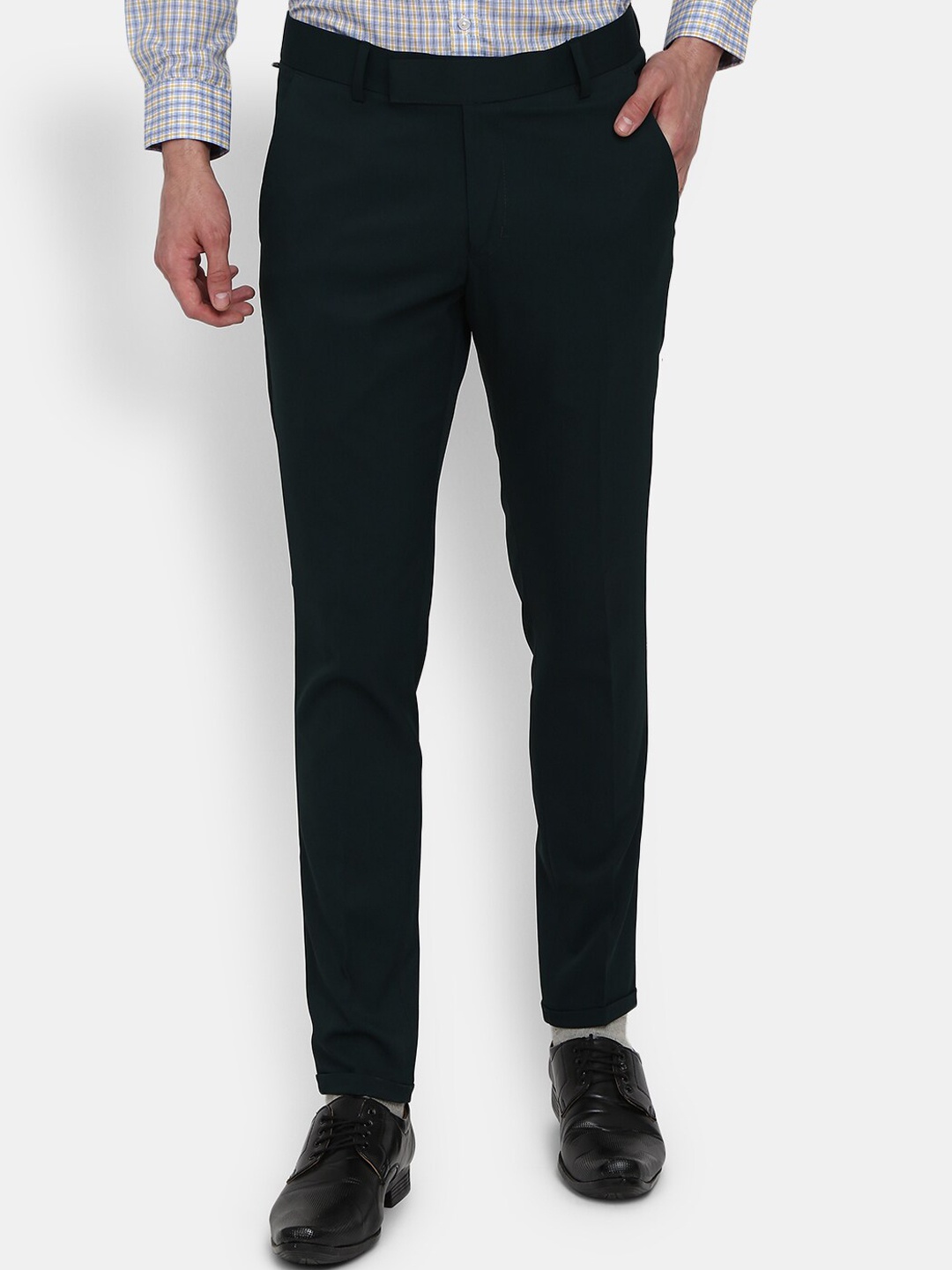 

V-Mart Men Olive Green Easy Wash Trousers