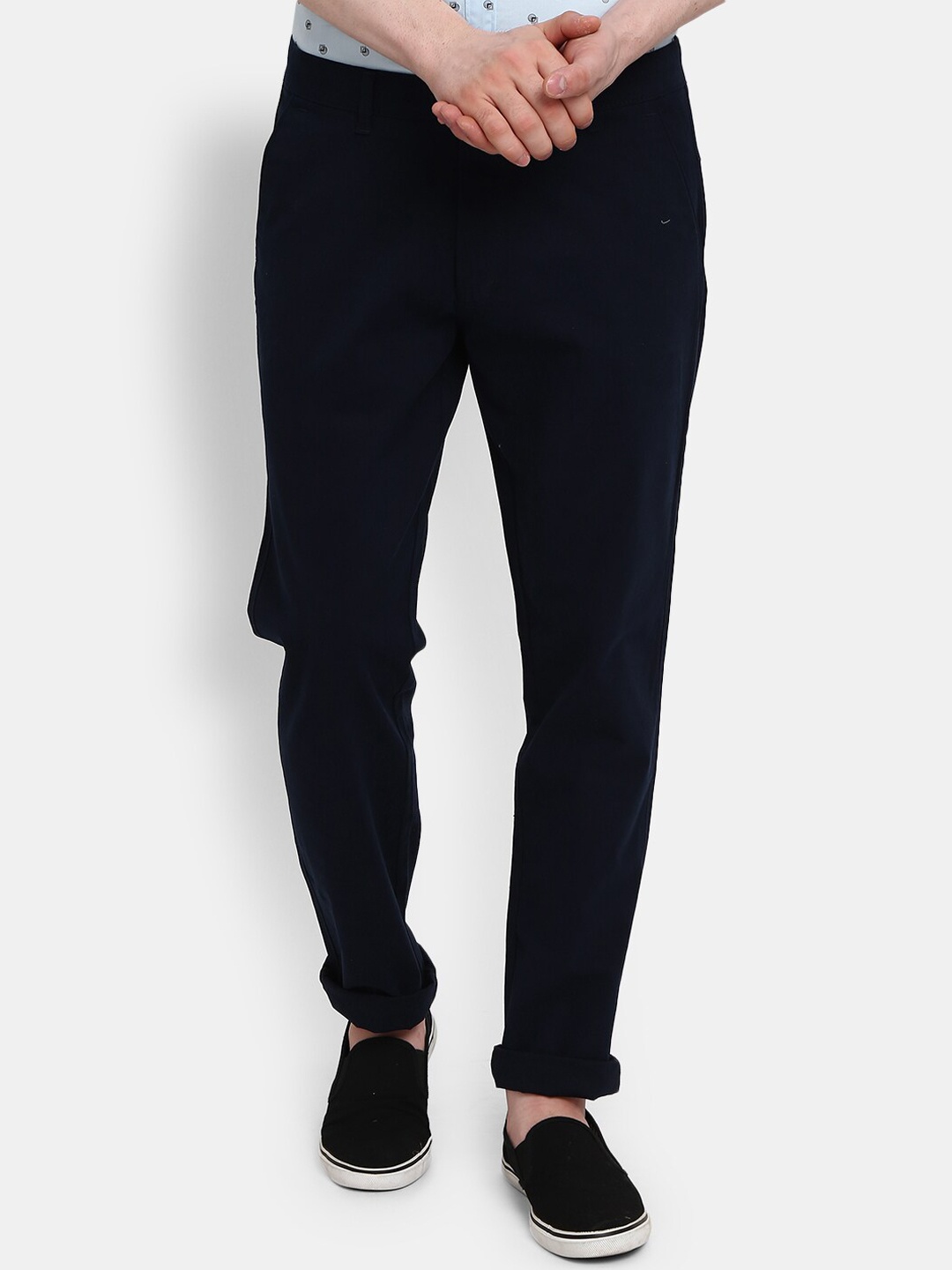 

V-Mart Men Navy Blue Easy Wash Chinos Trousers