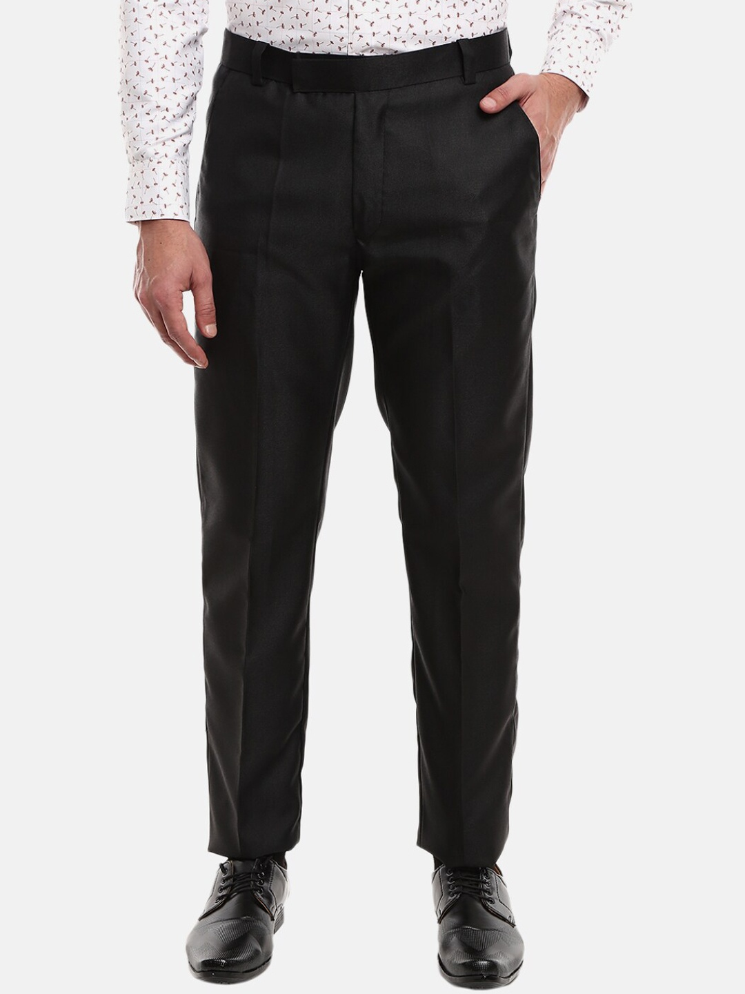 

V-Mart Men Black Easy Wash Trousers