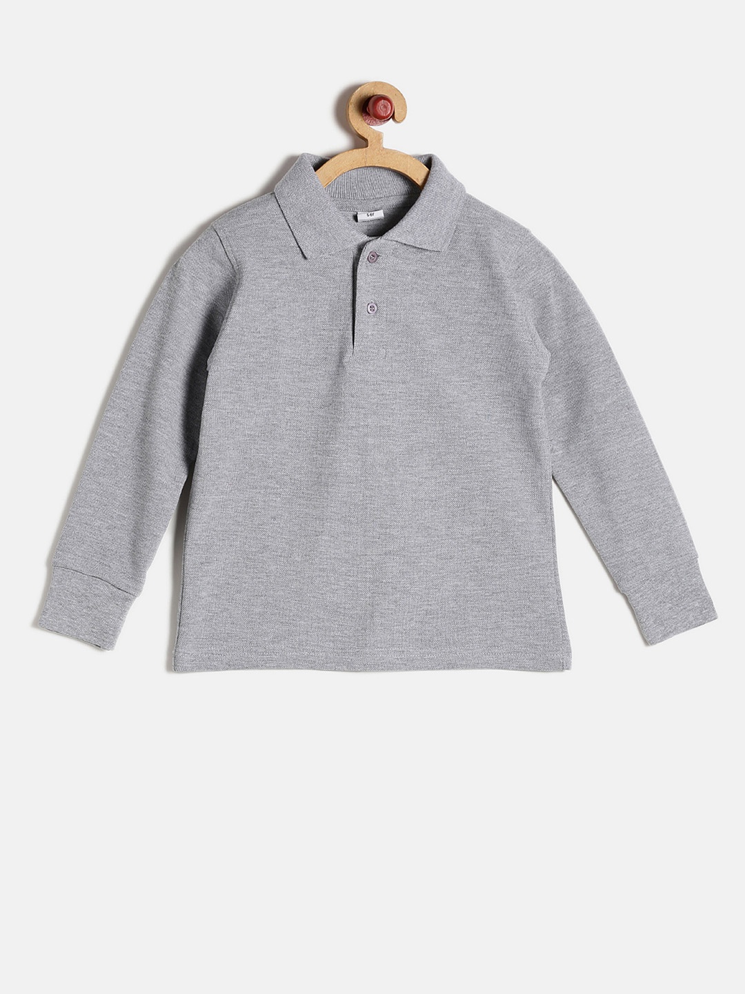 

GKIDZ Boys Grey Solid Polo T-Shirt