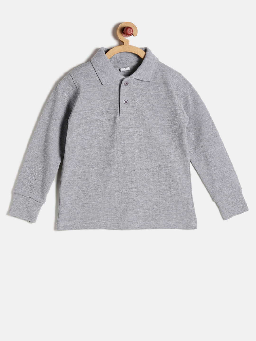 

GKIDZ Boys Grey Solid Polo Collar T-shirt